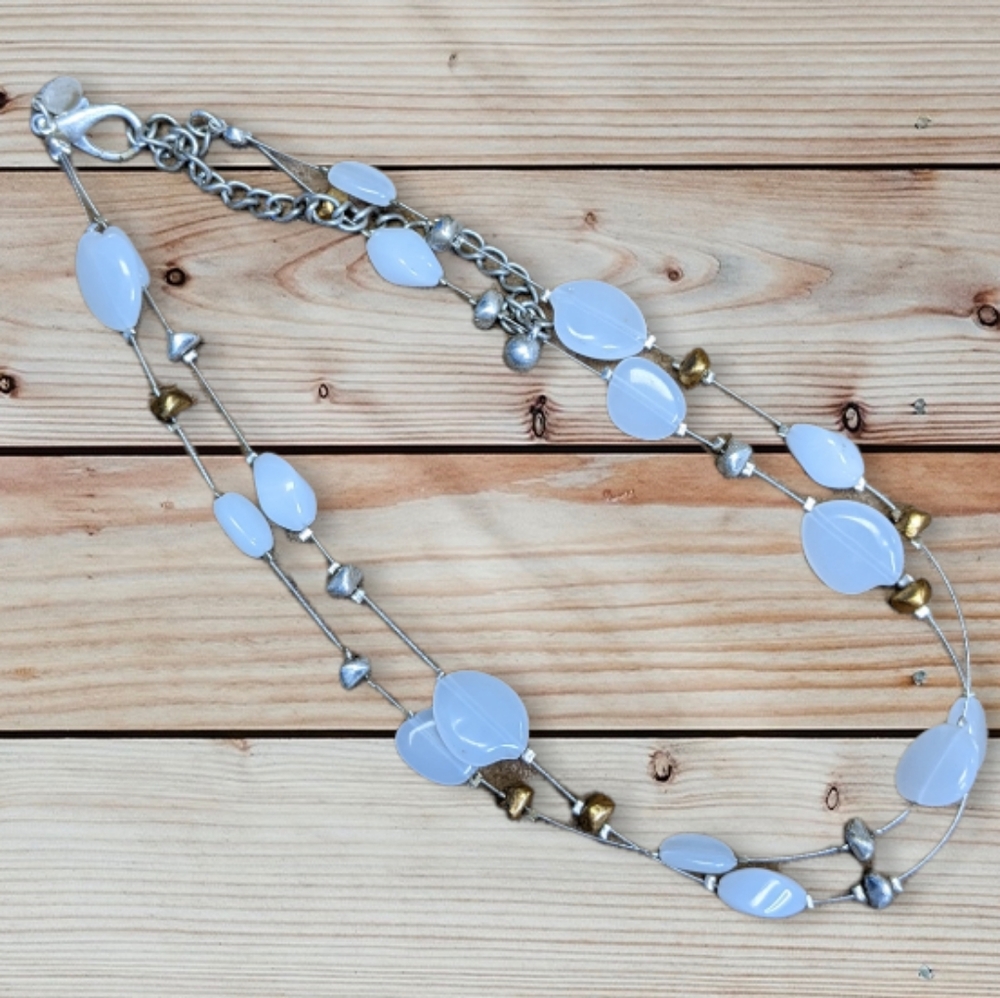 #27 Chico's 2-strand beaded necklace 'like the moon'